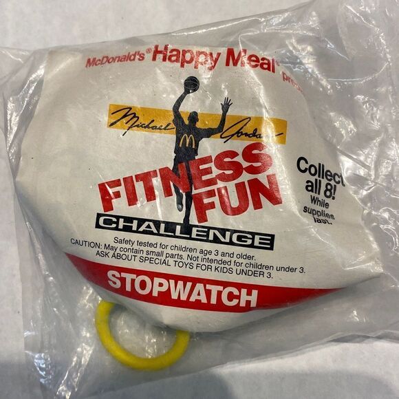 NIP Vtg Michael Jordan McDonald’s Happy Meal Toy Stopwatch 1991 NEW IN PACKAGE - Picture 3 of 5
